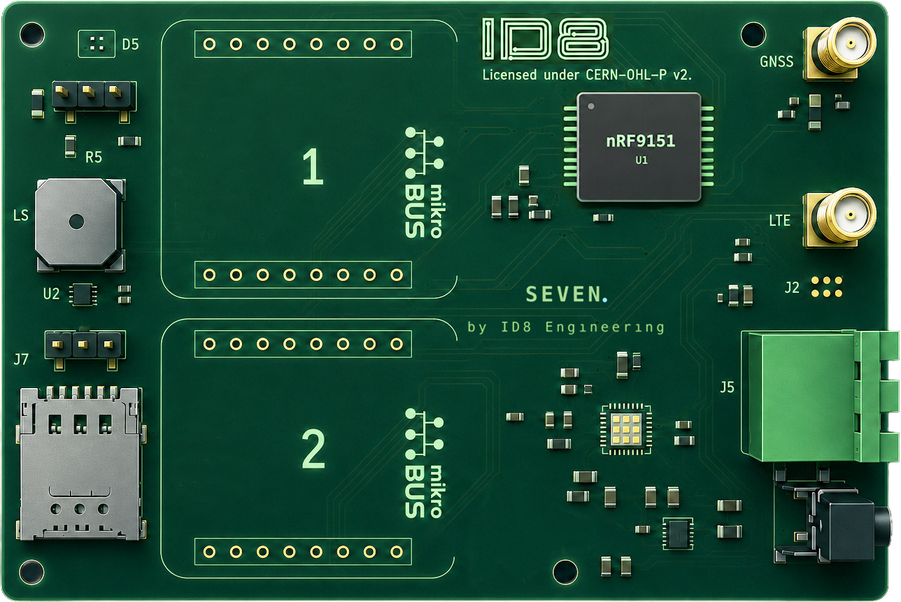 Seven nRF9151 board illustration