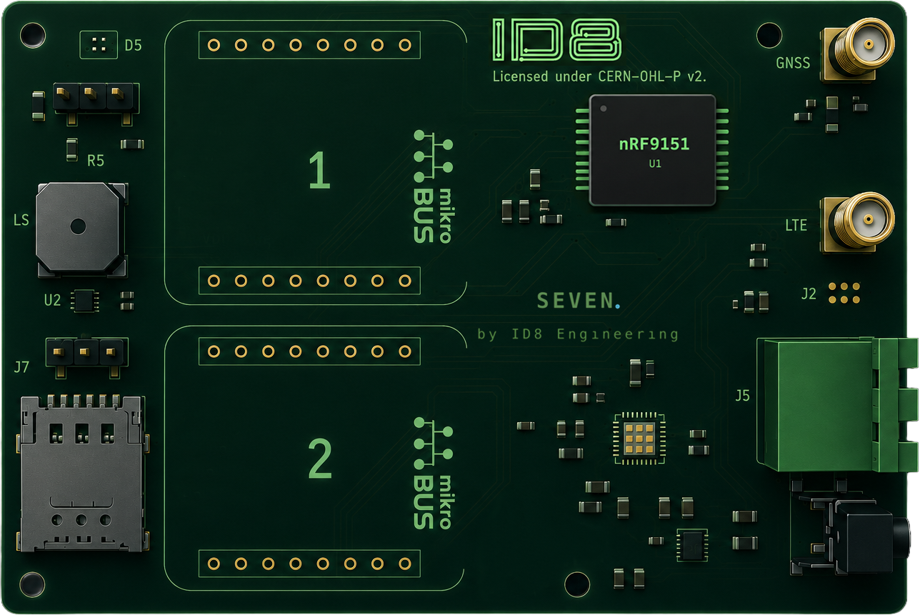 Seven nRF9151 board illustration